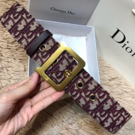 Dior Burgundy Oblique Canvas Belt Bag with Gold D Buckle 34mm 2019