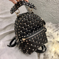 Valentino Rockstud Spike Mini Backpack 1063 Black/Gold 2022