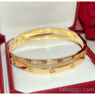 Cartier Crystal Double Love Bracelet Gold 2021