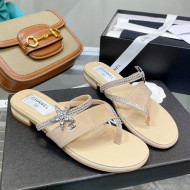 Chanel Suede Star Thong Sandals G38758 Nude 2022