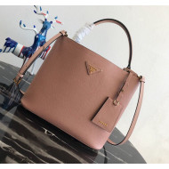 Prada Double Saffiano Leather Bucket Bag 1BA211 Pink 2019