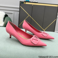 Valentino VLOGO SIGNATURE Patent Leather Pump with 4cm Heel Pink 2022