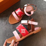 Louis Vuitton Formentera Flat Sandal 1A57ZI Pink/Red 2019 