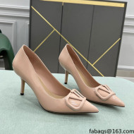 Valentino VLOGO SIGNATURE Patent Leather Pump with 8cm Heel Nude 2022