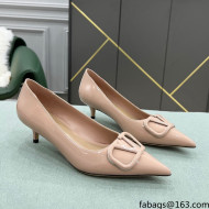 Valentino VLOGO SIGNATURE Patent Leather Pump with 4cm Heel Nude 2022