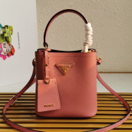 Prada Small Saffiano Leather Panier Bucket Bag 1BA217 Light Pink 03 2020