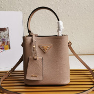 Prada Small Saffiano Leather Panier Bucket Bag 1BA217 Beige 08 2020