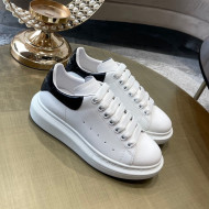 Alexander Mcqueen White Silky Calfskin Crocodile-Like Back Sneakers Black 2021 111815