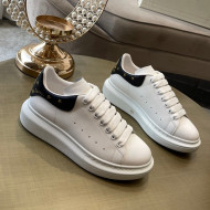 Alexander Mcqueen White Silky Calfskin Peace-Dove Back Sneakers Black/Gold 2021 111818