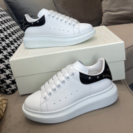 Alexander Mcqueen White Silky Calfskin Peace-Dove Back Sneakers Black/Silver 2021 111819