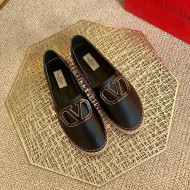 Valentino Vlogo Lambskin Espadrilles Black 2021