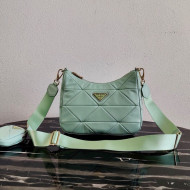 Prada System Nappa Lambskin Patchwork Shoulder Bag 1BC151 Green 2021