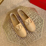 Valentino Vlogo Lambskin Espadrilles Beige 2021