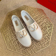 Valentino Vlogo Lambskin Espadrilles White 2021