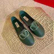 Valentino Vlogo Lambskin Espadrilles Green 2021