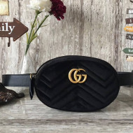 Gucci 476434 Marmont Matelassé Velvet Belt Bag Black 2017