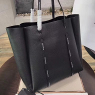 Balen...ga Calfskin Medium Everyday Tote Bag M with Logo Printed on Handles Black 2018