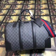 Gucci Soft GG Supreme Carry-on Travel Duffle Bag ‎474131 Black/Grey 2019