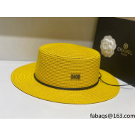 Dior Straw Wide Brim Hat DH31401 Yellow 2022