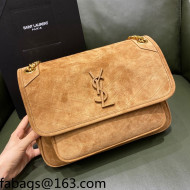 Saint Laurent Niki Medium Bag in Suede 633158 Camel Brown 2021