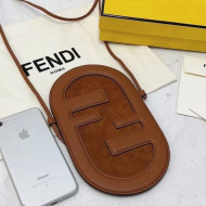 Fendi 12 Pro Phone Holder in Brown Leather and Suede 2021 8526