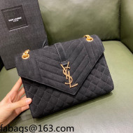 Saint Laurent Envelope Medium Bag in Suede 487206 Black 2021