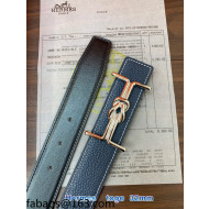 Hermes Epsom Reversible Leather Belt 3.2cm Navy Blue 2021 10804