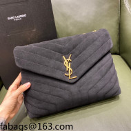 Saint Laurent Loulou Large Bag in "Y" Suede 459749 Black 2021