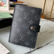 Louis Vuitton Small Ring Agenda Notebook Cover in Black Monogram Canvas R20005 Black 2021