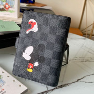 Louis Vuitton Small Ring Agenda Notebook Cover in Black Minnie Mouse Canvas Black 2021