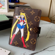 Louis Vuitton Small Ring Agenda Notebook Cover in Sailor Moon Print Monogram Canvas 2021