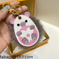 Louis Vuitton Hedgehog Fur Bag Charm and Key Holder Pink/Grey 2021