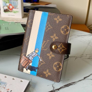 Louis Vuitton Small Ring Agenda Notebook Cover in Print Monogram Canvas Blue 2021