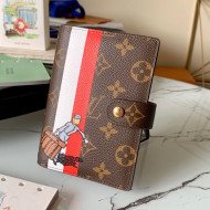 Louis Vuitton Small Ring Agenda Notebook Cover in Print Monogram Canvas Red 2021