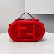 Fendi Mini Camera Bag in Red Leather and Suede 2021 8525 