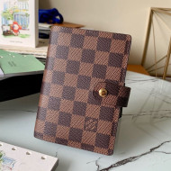 Louis Vuitton Small Ring Agenda Notebook Cover in Damier Ebene Canvas 2021