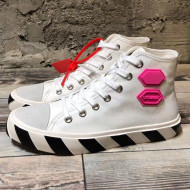 Off-White Cotton Canvas Striped High-Heel Sneakers White 2019 (For Women and Men)