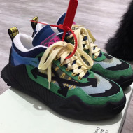 Off-White C/O ODSY-1000  Mesh and Calfskin Sneakers Dark Green 2019 (For Women and Men)