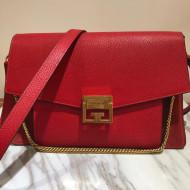 Givenchy Medium GV3 Bag in Grained and Suede Leather Red 2018