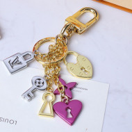 Louis Vuitton Heart Bag Charm and Key Holder Gold/Silver/Purple 2021 01