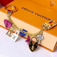 Louis Vuitton Heart Chain Bag Charm Gold/Silver/Purple 2021 02