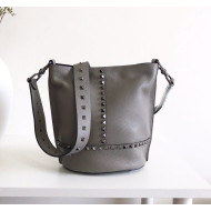 Valentino Rockstud Bucket Bag Grey 2019