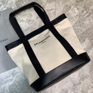 Balenciaga Men's Navy Canvas Tote Bag White 2021