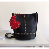 Valentino Rockstud Bucket Bag Black/Gold 2019