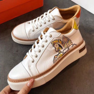 Hermes Calfskin Flying Horse Platform Sneakers Yellow 2019