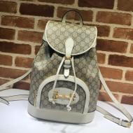 Gucci Horsebit 1955 GG Canvas Backpack ‎620849 White 2020