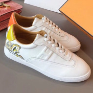 Hermes H Calfskin Flying Horse Sneakers Yellow 2019