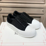 Alexander Mcqueen Deck Cotton Canvas Lace Up Sneakers Black 2020 (For Women and Men)