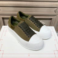 Alexander Mcqueen Deck Cotton Canvas Lace Up Sneakers Khaki Green 2020 (For Women and Men)