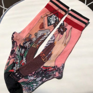 Gucci Spring Print Socks Pink 2019